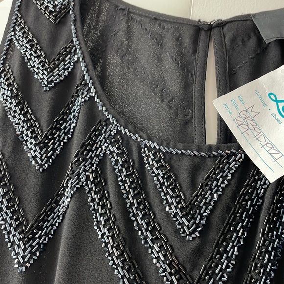 Greylin black sparkle beaded mini dress medium NWT - Picture 8 of 13
